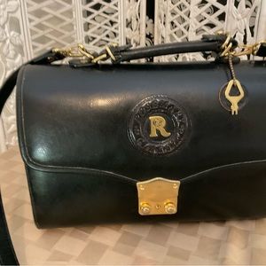 Rosemary Classic black leather vintage doctors style bag. Excellent condition.